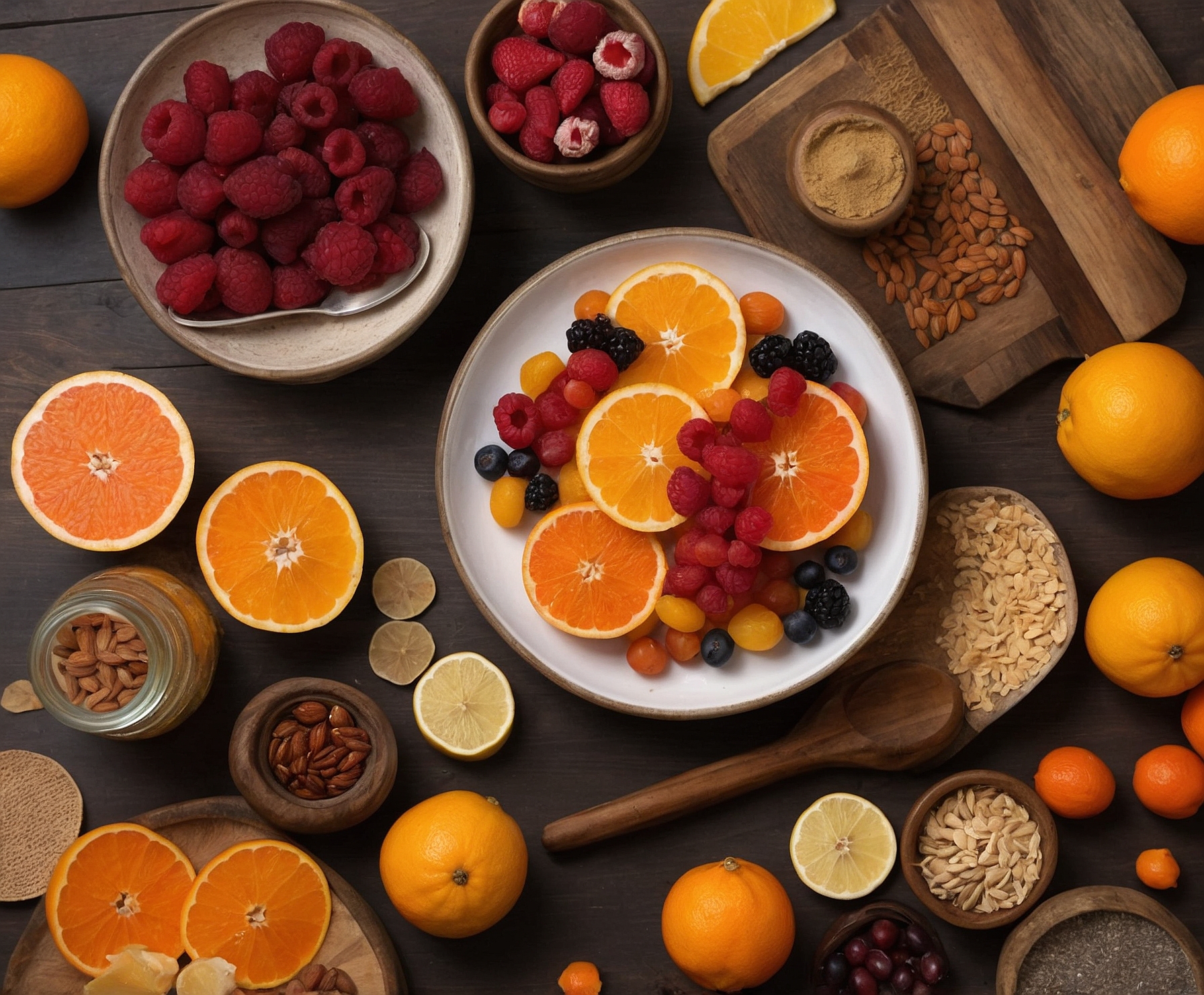 Mezcla de frutos secos y especias variadas